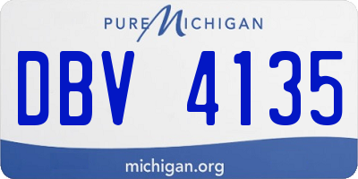 MI license plate DBV4135