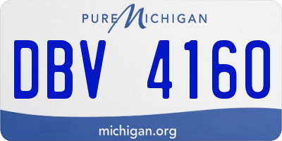 MI license plate DBV4160