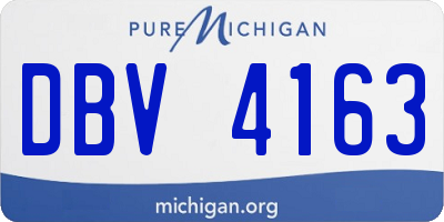 MI license plate DBV4163