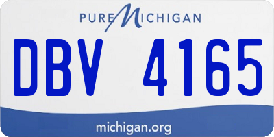 MI license plate DBV4165