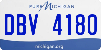MI license plate DBV4180
