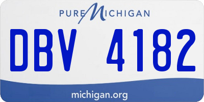 MI license plate DBV4182