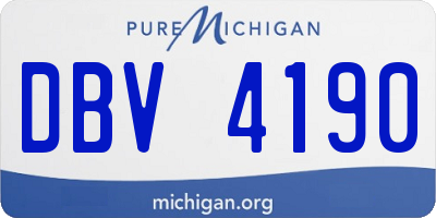 MI license plate DBV4190