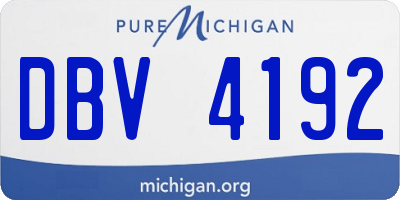 MI license plate DBV4192