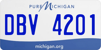 MI license plate DBV4201
