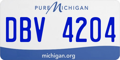 MI license plate DBV4204