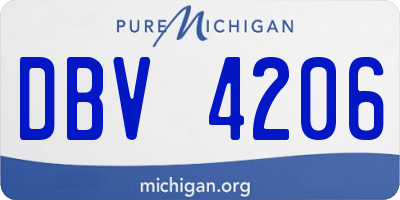MI license plate DBV4206