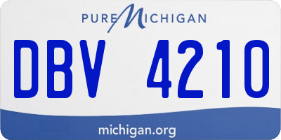MI license plate DBV4210