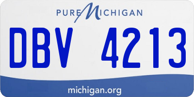 MI license plate DBV4213