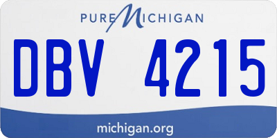 MI license plate DBV4215