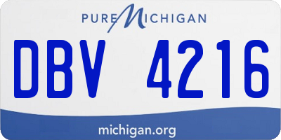 MI license plate DBV4216