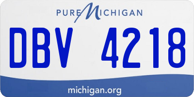 MI license plate DBV4218