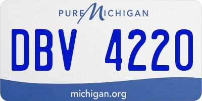 MI license plate DBV4220
