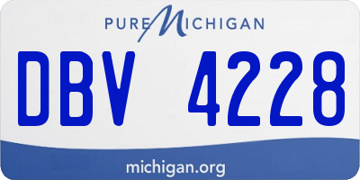 MI license plate DBV4228