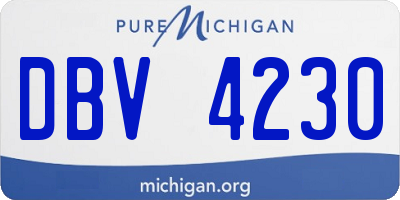 MI license plate DBV4230