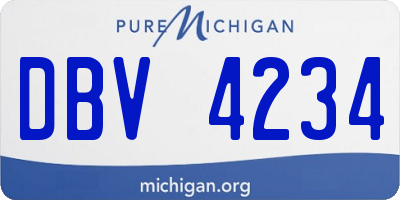 MI license plate DBV4234