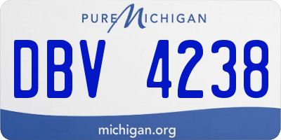 MI license plate DBV4238
