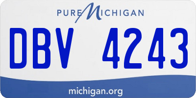MI license plate DBV4243