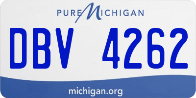 MI license plate DBV4262