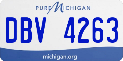 MI license plate DBV4263