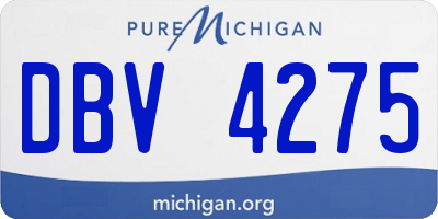 MI license plate DBV4275