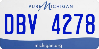 MI license plate DBV4278