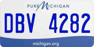 MI license plate DBV4282