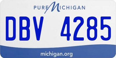 MI license plate DBV4285