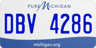 MI license plate DBV4286