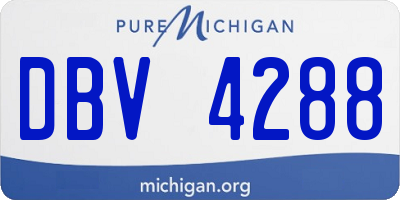 MI license plate DBV4288