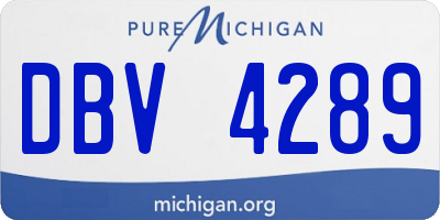 MI license plate DBV4289