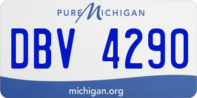 MI license plate DBV4290