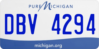 MI license plate DBV4294