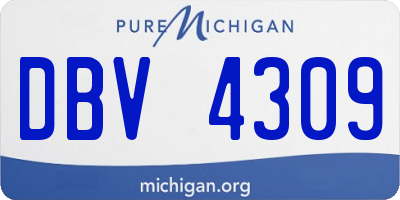 MI license plate DBV4309