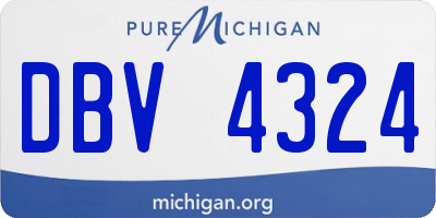 MI license plate DBV4324