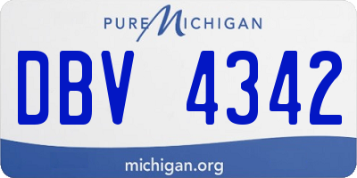 MI license plate DBV4342