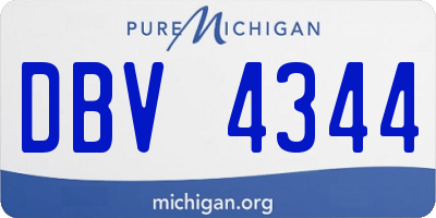 MI license plate DBV4344