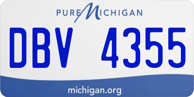 MI license plate DBV4355