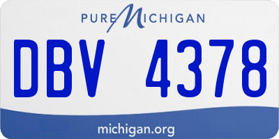 MI license plate DBV4378