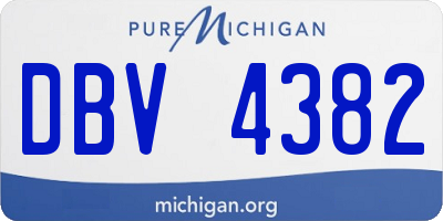 MI license plate DBV4382