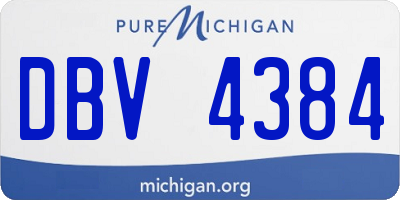 MI license plate DBV4384