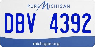 MI license plate DBV4392