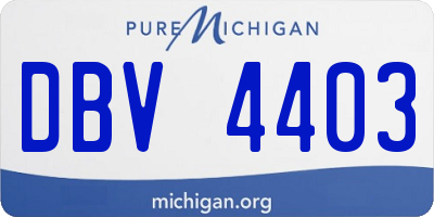 MI license plate DBV4403