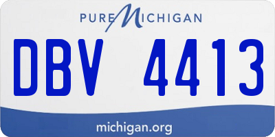 MI license plate DBV4413