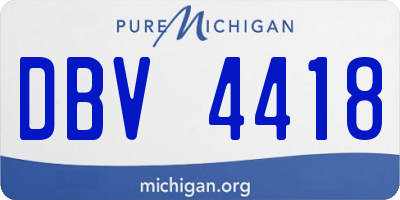 MI license plate DBV4418