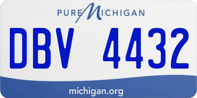 MI license plate DBV4432