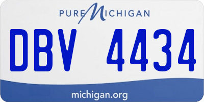 MI license plate DBV4434