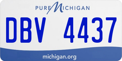 MI license plate DBV4437