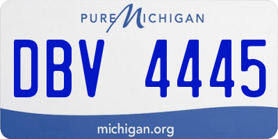 MI license plate DBV4445