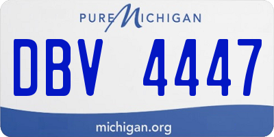 MI license plate DBV4447